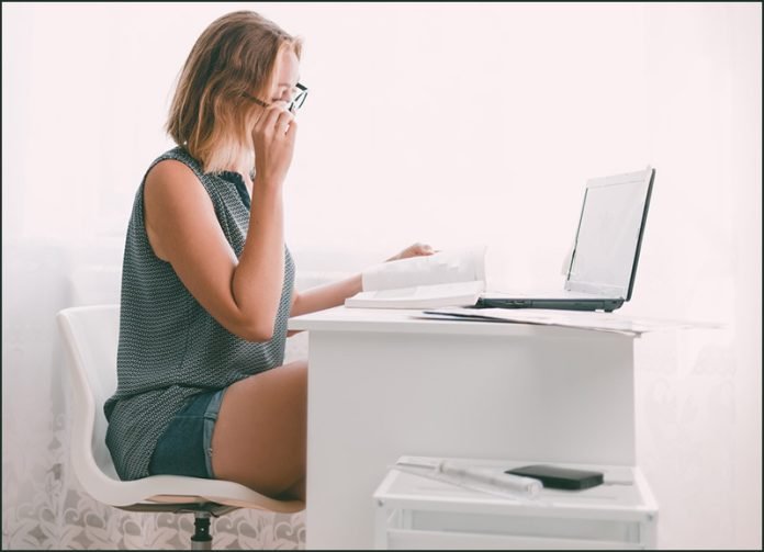 copy editor working on a manuscript
